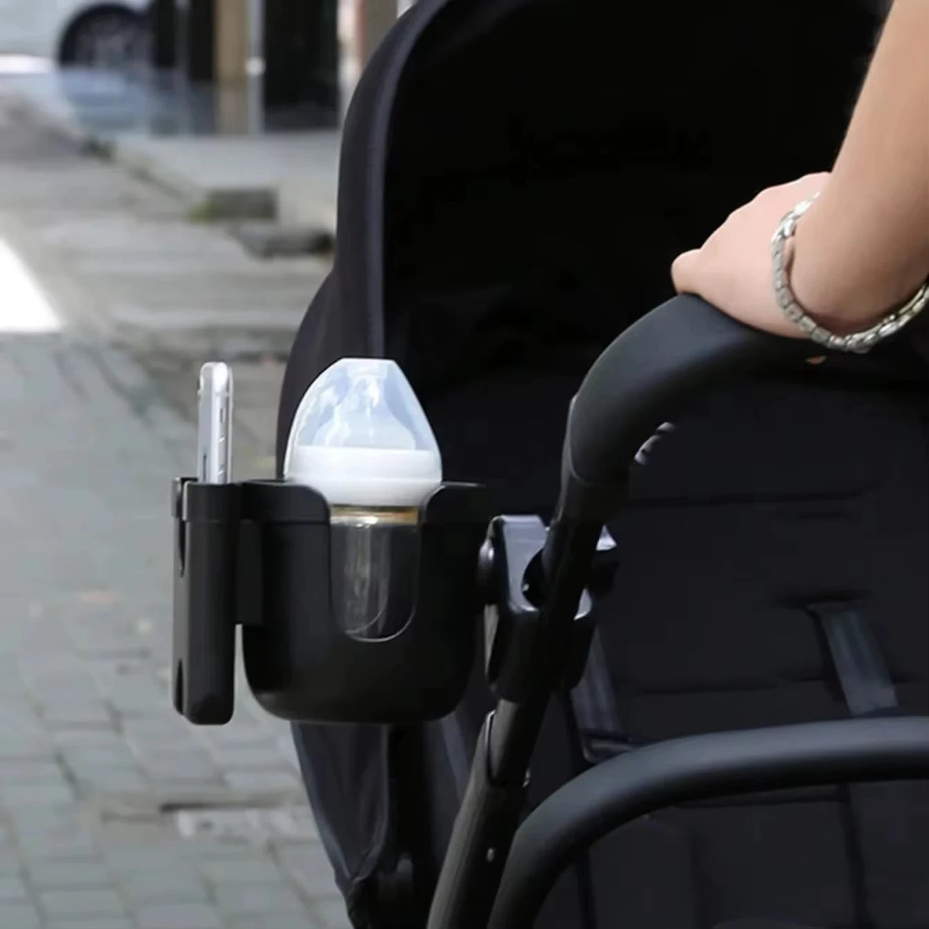 Porte-gobelets pour poussette antidérapants, support de téléphone