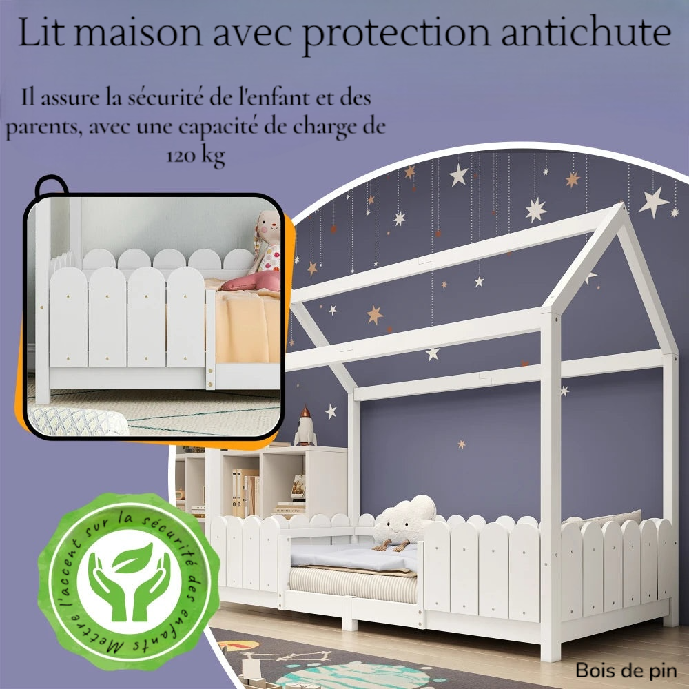 Lit cabane en bois