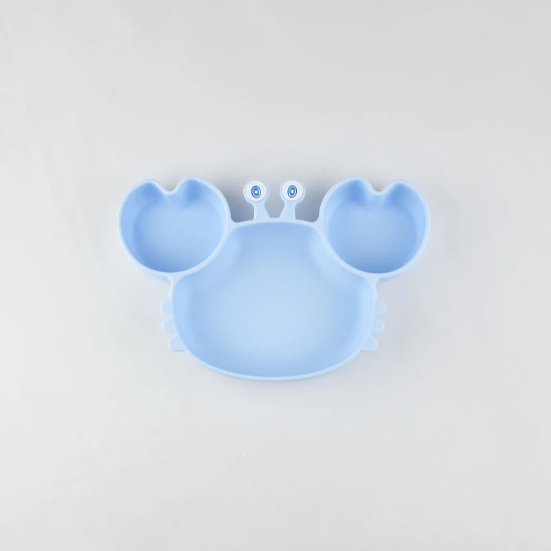 Assiette à manger en silicone motif crabe