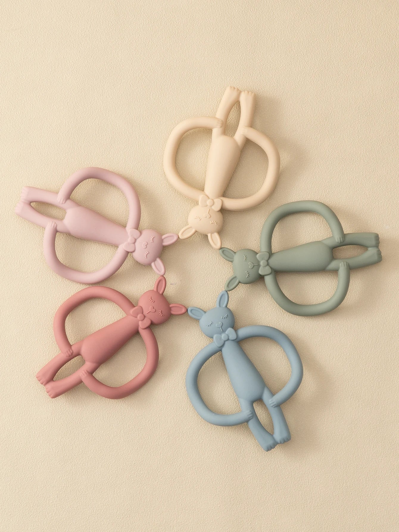 Anneau de dentition en silicone motif lapin