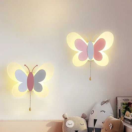 Applique murale LED papillon pour chambre d'enfant