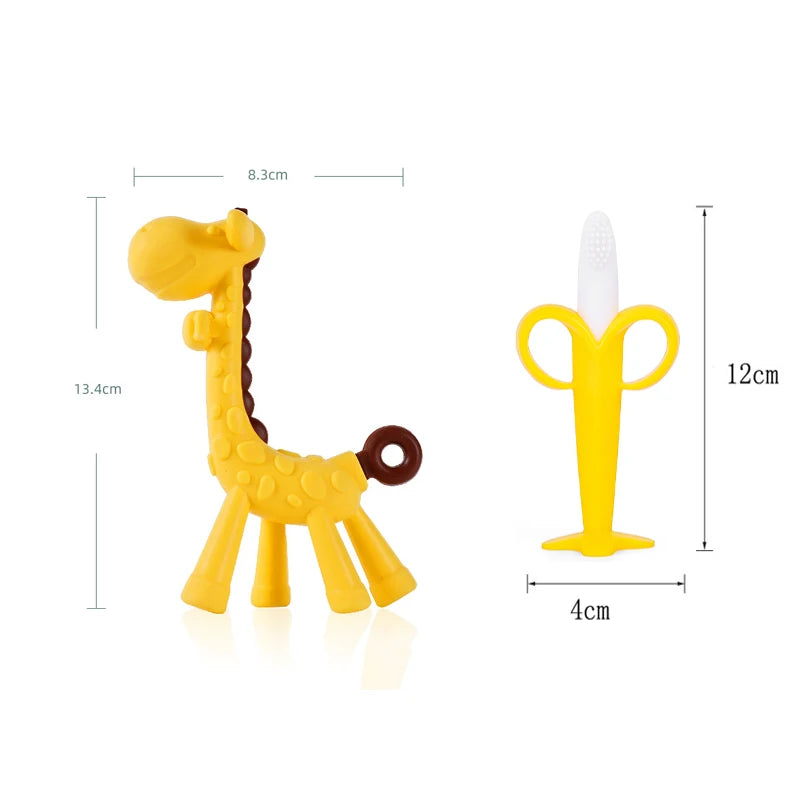 Lot de 2 brosses à dents en silicone, apaisent les gencives de bébé